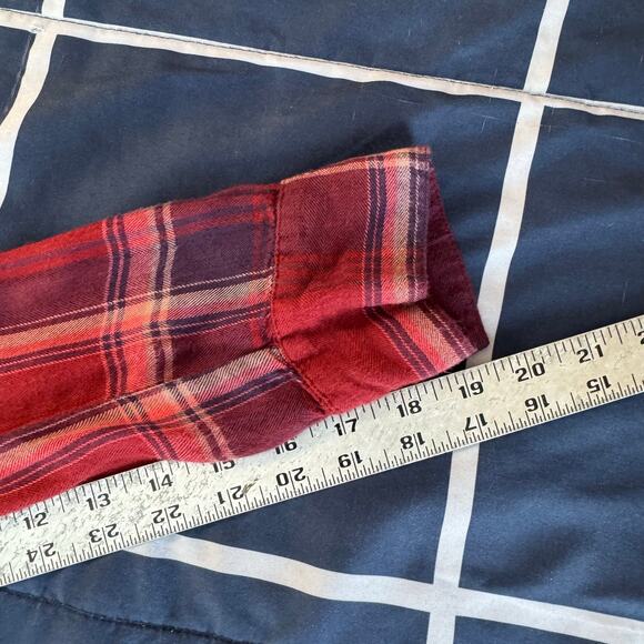 Jessica Simpson Red Plaid Button-Up Shirt - Size M - Picture 5 of 7